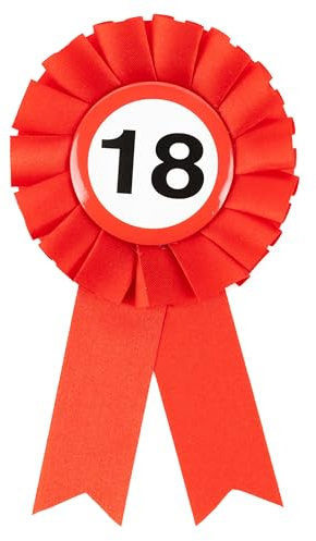 18 Geburtstag Deko Anstecker Verkehrszeichen rot/weiß - Originelle Dekoration für einen gelungenen 18. Geburtstag Junge oder Mädchen - Tiwoca