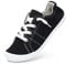 STQ Canvas Shoes Women Trainers Ladies with Memory Foam Low Top Sneakers Orthopedic Walking Plimsolls Footwear Non Slip Comfort Sports Fashion Casual Black UK 7 / US 9