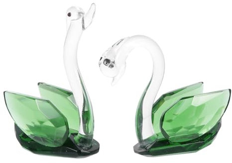 VOSAREA Artificial Crystal Swan Ornaments Swan Couples Adornment for Home Office Car Decor