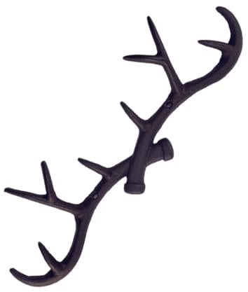 Alipis Wall-Mounted Cast Iron Deer Antler Hook Rack, Vintage Decorative Hanger for Coats, Hats, Keys, and Towels, Easy Installation, Random Color