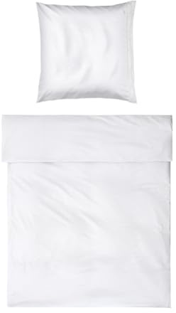Möve Noblesse Bettwäsche-Set 135x200 cm + 80x80 cm aus 100% Baumwolle, White/Champagne