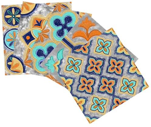 HOMSFOU 5St Aufkleber für Fliesenböden intelligente Kacheln Mörtel Bodenfliesen aus Vinyl kitchen tiles retro fliesen Fliesenaufkleber abziehen und aufkleben Wandtattoos für Zuhause PVC