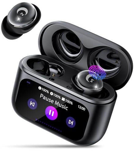 Bluetooth Kopfhörer, Mini Schlafkopfhörer Bluetooth 5.4 mit Touchscreen, 2025 Neue in Ear Kopfhörer Kabellos mit ENC Noise Cancelling, IPX7 Ohrhörer mit 48H Immersiver Deep Bass Ohrhörer/5 EQ-Modus