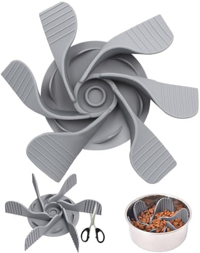 Druuzyl Gamelle Anti-Glouton pour Chien - Bol Ralentisseur de Nourriture Gris avec Insert Découpable, Favorise Digestion Lente et Alimentation Saine