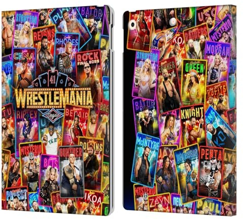 Head Case Designs Offizielle WWE Schluessel Kunst Poster Wrestlemania 41 Leder-Wallet-Hülle Kompatibel mit Apple iPad 10.2 2019/2020/2021