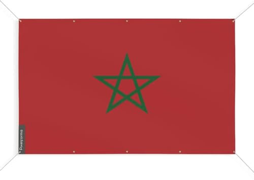 Bandiera Marocco con 10 occhielli in varie misure, 170 x 255 cm