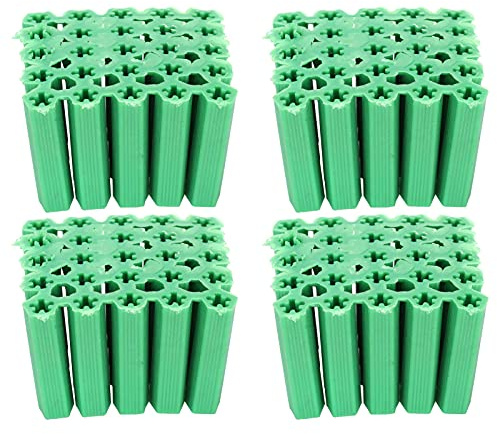 Plastic Anchors, Expansion Anchors with Strong Ancho Force Green 100Pcs M6 Plastic Wall Plug Fixing Expansion Concrete Wall for Bricks, Concrete, Aerated