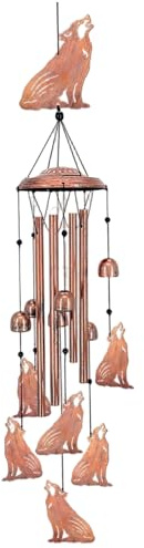 Blogiiup Metal Wind Chimes, Wind Chimes, 38 Zoll Metal Wolf Decor mit Haken, Wolfsgeschenke für Frauen/Männer/Sympathie/Gedenk/Geburtstag/Festival, Statue