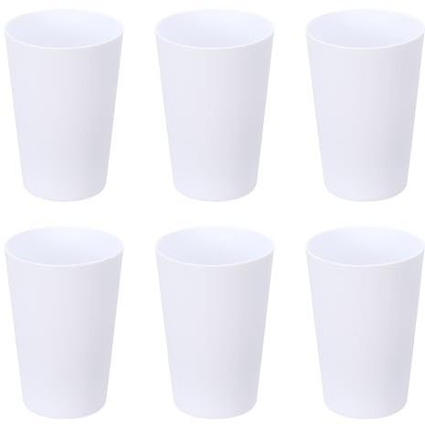 sourcing map 6 Pcs Plastic Tumblers, 8.8oz Reusable Drinking Glasses Unbreakable Water Tumblers for Home Office Outdoors Restaurant Water, Coffee, Milk, Juice, Tea, White