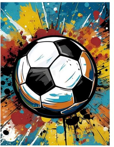 Mafenr Art Fußball Diamond Painting Erwachsene, Fußball Diamant Painting Bilder - 30x40cm, Diamond Painting für Geschenke und Wanddekoration