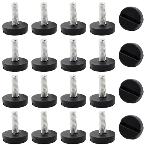 Patins Glisseurs pour Meubles, Patin de Chaise, Tampon Chaise, Patins Chaise, Lot de 20 Pieds de Meuble Réglables avec Filetage M6 x 20 mm, Protection de Sol pour Table et Bureau, Base en Ligne