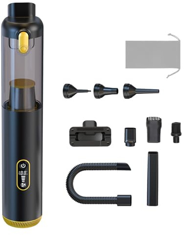 Miskall Aspirateur à Main sans Fil, Puissant Aspiration de 18 000 Pa, aspirateur Portable Multifonction 4 en 1 pour la Maison, la Voiture, Le Bureau, 30 Minutes d'autonomie, Filtre HEPA,