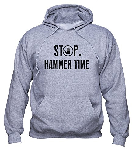 Stop Hammer Time Hip Hop Unisex Kapuzenpullover Grau 4XL