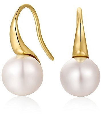 Perlenohrringe Gold Perlen Ohrringe Hängend Damen 925 Sterling Silber