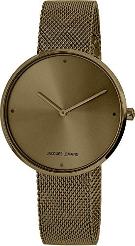 JACQUES LEMANS Damenuhr Design Collection Edelstahlband massiv Edelstahl ip-Bronze 1-2056O