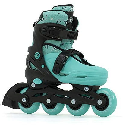 SFR Skates SFR Plasma, verstellbar, Inline-Skates, Skates, Unisex, Kinder, Jugendliche, Schwarz/Grün, 29-33
