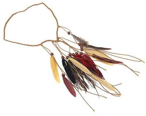 Amoar Feder Stirnbänder Indianer Kopfband Haarband Hippie Stirnband Fancy Kopfschmuck Bohemien Haarschmuck Haarbänder Karnevalskostüme Zubehör