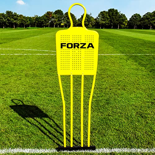 FORZA Mannequins d’Entraînement aux Coups Francs de Football [Mini/Junior/Senior] | Mannequins en PVC Renforcé avec Bases à Pointes | Équipement d’Entraînement Durable (Junior, Pack de 1 - sans Base)