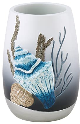 Avanti Linens - Tumbler, Countertop Organizer, Sealife Inspired Bathroom Decor (Blue Lagoon Collection)