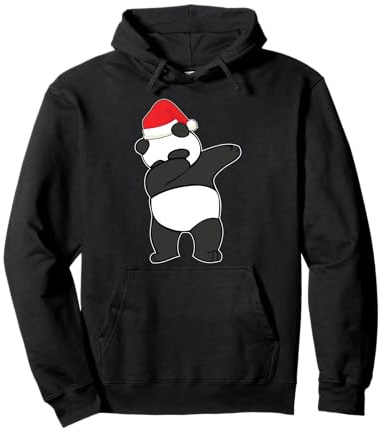 Dabbing Through The Snow Panda Bär Santa Claus Weihnachten Pullover Hoodie