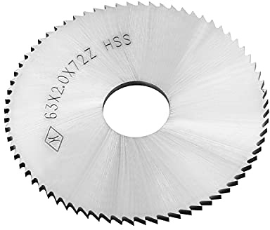 Utoolmart 63mm x16mm x2mm Circular Saw Blade High Speed Steel Slitting Saw 72 Tooth Cutter Wheel Disc for Cutting Off Slotting Steel Copper Metal Plastic Wood