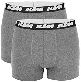 KTM by Freegun Boxershorts für Herren Unterwäsche Pant Men´s Boxer 2 er Pack, Farbe:Dark Grey, Bekleidungsgröße:S