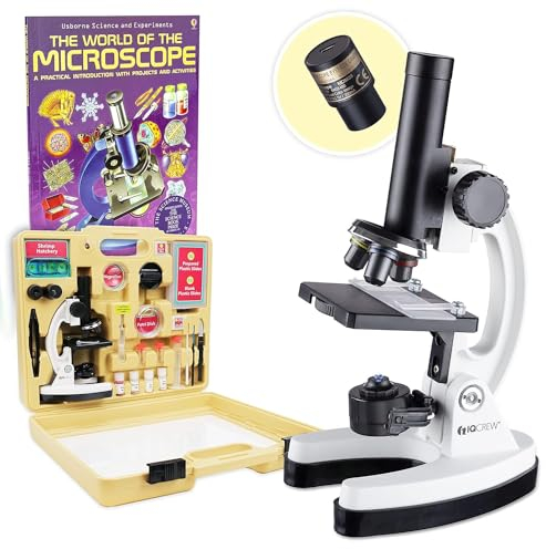 IQCREW by Amscope Kid's Premium 85+ piece Microscope, Color Camera and Interactive Kid's Software Kit with World of Microscope Book - M40-WM