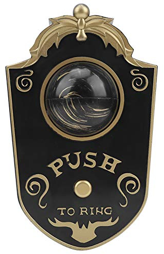 Decorazione appesa alla porta del campanello con un occhio di Halloween con bulbo oculare in acciaio inossidabile (7,1 x 4,3 pollici)(Nero)