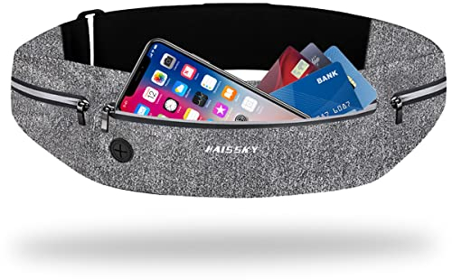 HAISSKY Laufgürtel für Handy,Hüfttaschen Sportgürtel Lauftasche, Handy Bauchtasche Joggen Lauftasche Running Belt wasserdichte Super dünn für Joggen, Fitness, Radfahren und Reisen bis zu 7,0