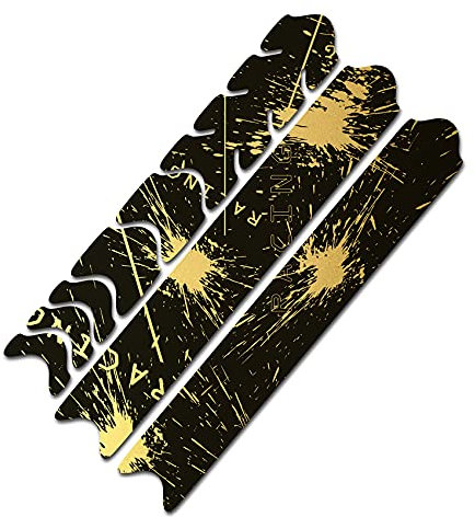 AlphaShield Fahrrad Rahmenschutz Kettenstreben Schutz Folie Aufkleber Rahmen Schutz Carbon MTB BMX Lackschutz Folie R161 (07 Racing Gold Metallic)