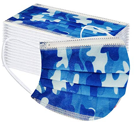 QinMMSPORTS 50/100 Stück Kinder Mundschutz Einweg 3-lagig mit Motiv Bunt Mund Nasenschutz Cartoon Druck Tücher Atmungsaktiv Mund-Tuch Bandana Halstuch Schals für Jungen Mädchen (C-10, 14.5x9.5cm)