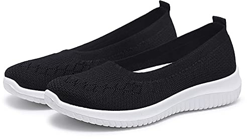 Minjet Zapatos Casuales para Caminar para Mujer Zapatillas sin Cordones Transpirable Ligero Fitness Sneakers