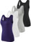 Ymmchy Tank Tops für Damen Unterhemd Stretch Workout Tops 4-er Pack Black/Gray/White/DB XL