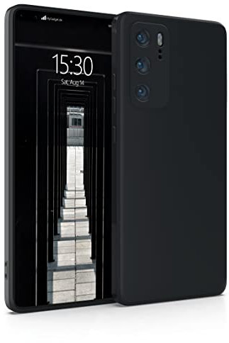 MyGadget Hülle für Huawei P40 - robuste Silikon Schutzhülle TPU Case Slim Silikonhülle - Back Cover Kratzfest Handyhülle - Matt Schwarz