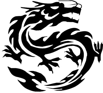 Dragon Totem Autoaufkleber, Asudaro 5 Stück Tribal Yin Yang Dragon Aufkleber Wasserdichte PVC PVC Motorrad Auto Aufkleber für Autos Wohnwagen Motorräder Kühlschränke 13 cm x 11,8 cm,Schwarz