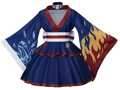 MelangCos Damen Asui Tsuyu Kimono Kleid Todoroki Cosplay Kostüm Japanischer Lolita Robe