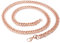 NEHZUS Collana a maglia cubana da uomo, in oro rosa, per uomini, ragazzi, donne, hip hop e alla moda, in acciaio inox 316L, placcato oro 18 carati, 6 mm, 40/50/70 cm, 50 cm, Acciaio inossidabile,