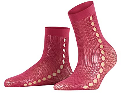 FALKE Damen Supersize Net W SO transparent Gemustert 1 Paar Socken, Rosa (Hot Coral 8025), OneSize