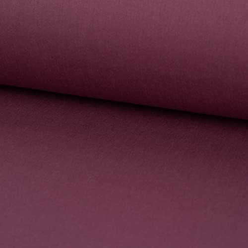 SCHÖNER LEBEN. Baumwollstoff Meterware Fahnentuch Uni aubergine 1,45m Breite