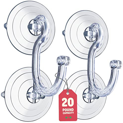 Juego de 2 colgadores de corona de Navidad para puerta delantera de cristal, colgador gigante de corona de succión, cuelga coronas grandes o pesadas de forma segura en puertas y ventanas de vidrio de