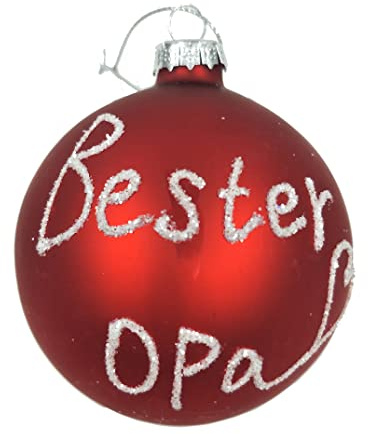 Große Christbaumkugel Bester Opa D: 8cm - Baumschmuck Familie, Baumkugel