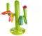 Inflatable Ring Toss Game Set - with 6 Rings, Inflatable Cactus Ring Set, Suitable for Hawaii Luau Party, Children's Water Toss Ring Game, Party Toss Game, Green