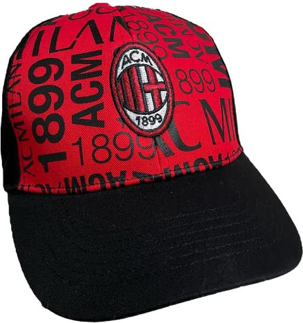 Offizieller Milan-Schirmmütze mit schwarzem Visier, Schriftzug CAPMINESC, Schwarz, One size