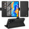 Giyer Handyhülle für Huawei P30 Pro Hülle mit Schutzfolie, Standfunktion Kartenfach Wallet Premium Leder Schutzhülle P30 Pro Flip Case Cover Stoßfeste Klapphülle für Huawei P30 Pro 6.47 Zoll (Schwarz)