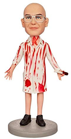 mydedor Benutzerdefinierte Bobble-Heads Figur Puppe, männlicher Halloween-Arzt benutzerdefinierte Wackelkopf, Wackelkopf-Figuren Handgemachte personalisierte Skulptur für Mann