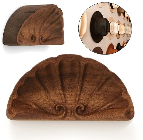 HHMKK Huthaken für Baseballkappen, Retro-Huthalter aus Holz für Wanddekoration, Hutaufhänger, Organizer für Cowboyhut, Strandhüte, natürlich, gebogen, Hutablage für Wand, Tür, Schrank, 2 Stück