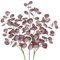 3er Set Künstliche Eukalyptus Zweige 81CM Kunsteukalyptus Lange Dekozweige Kunstpflanze Wie Echt für Blumengesteck Home Dekoration, Magenta Rote Blätter
