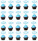 Catelves 25 Stück Kommunion Tortendeko, Taufe Cupcake Topper, Fisch Kuchen Deko, Muffin Deko für Junge, Mädchen, Babyparty, Babydusche