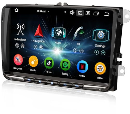 erisin 9 Zoll Android 13 Autoradio Navi für VW Polo Golf 5 Tiguan Caddy EOS Passat Touran T5 DAB CarPlay WiFi BT5.0 DSP Canbus SWC RDS 8 Core 4GB+64GB