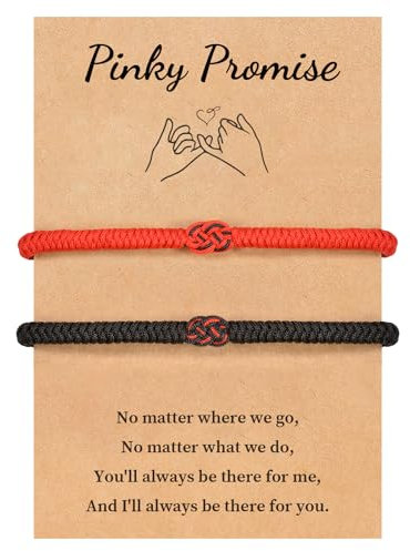 VU100 Pulsera para Pareja Regalo para Pareja Pulsera Hilo Rojo del Destino Pulsera Cábala Suerte Protección Día de San Valentín Navidad Cumpleaños Regalo para Novio Novia Marido Esposa Familia Amigos